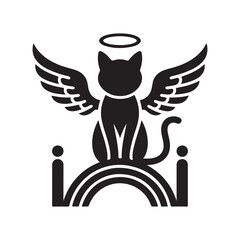 Cat Heaven Tribute Illustration with Wings