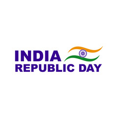 India Republic Day logo with tricolor and Ashoka Chakra