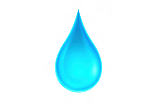 Blue water drop representing purity and hydration
