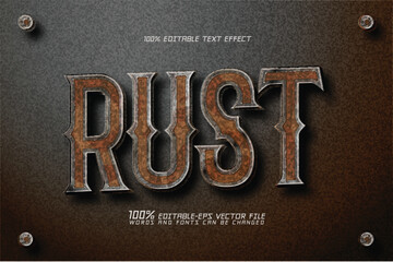 rust old iron text effect	
