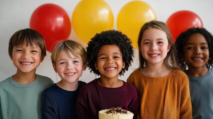 A joyful moment captured with smiling children celebrating together, creating a vibrant atmosphere filled with laughter, joy, and the spirit of friendship. - Powered by Adobe