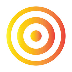Abstract gradient target logo design with circular bullseye rings in modern vector style