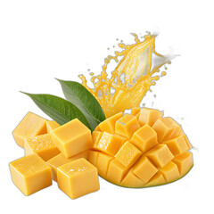 Fresh Mango Splash on transparent background