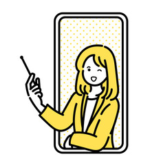 スマートフォンのAIファイナンシャルアドバイザーのイラスト