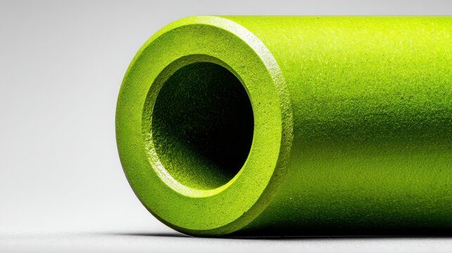 Minimalist green ppr pipe studio setting close-up image modern environment artistic viewpoint