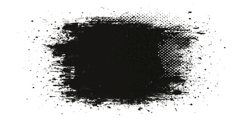 Black grunge ink splatter texture pattern design element frame
