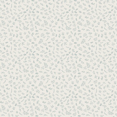 Minimalist Seamless Botanical Pattern with Green Leaves and Sprigs on Light Background