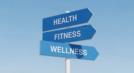 Fototapeta premium Navigate your journey towards a healthier, fitter, and more balanced life with this clear directional signpost