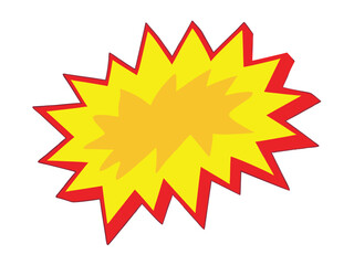 Blank sale tags. Ribbon sale banners. Red and yellow starburst stickers. Pop art funny bang bubble. Cartoon comic style. 
