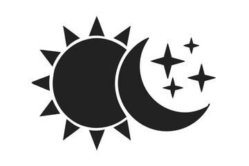Sun and moon icon. 
