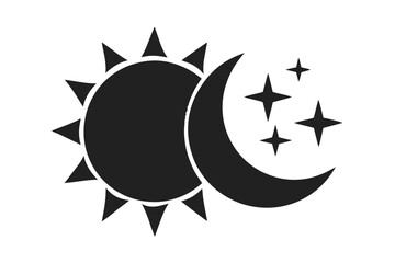 Sun and moon icon. 
