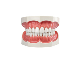 Obraz premium Dental Education Model of Jaw and Teeth White Transparent Background