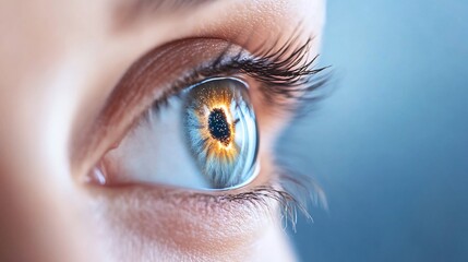 Woman's eye, sun reflection, vision, hope, future, healthcare