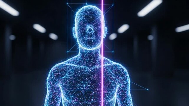 Digital Human Body Scan - Futuristic Technology Visualization. - Powered by Adobe