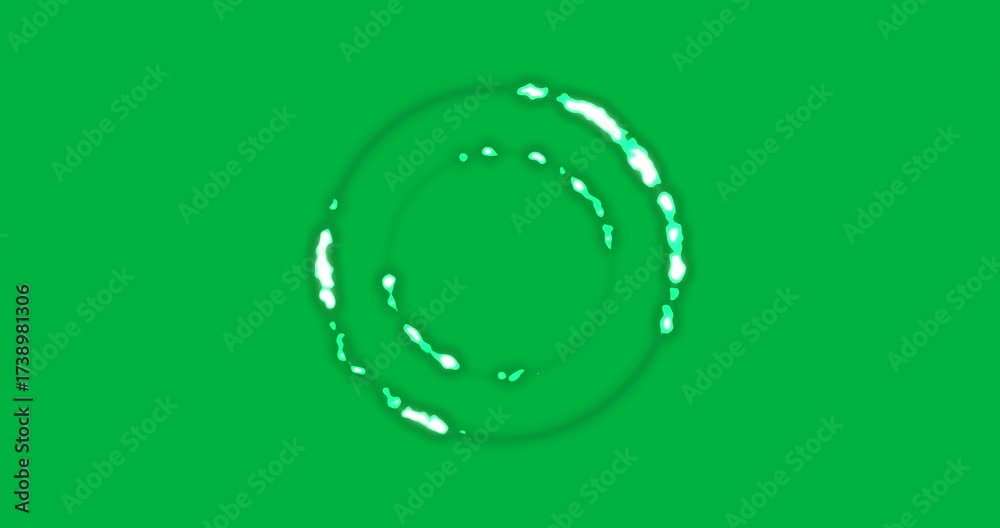 Wall mural animation of glowing green circles over transparent background