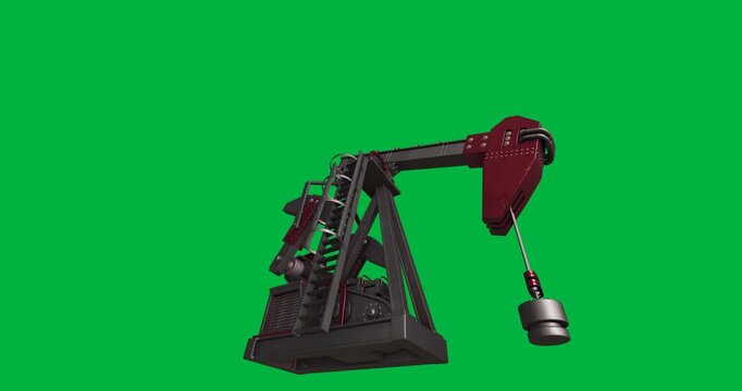 Animation of oil pump working over transparent background