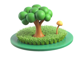 green tree isolated on white