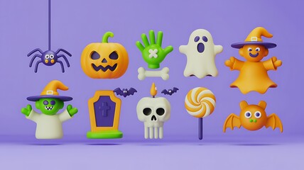 Fototapeta premium Halloween 3D Icons Collection oxfld4w photo