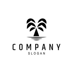 Obraz premium palm tree logo on the beach
