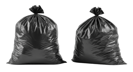 Tied Trash Bag Collection isolated on transparent background