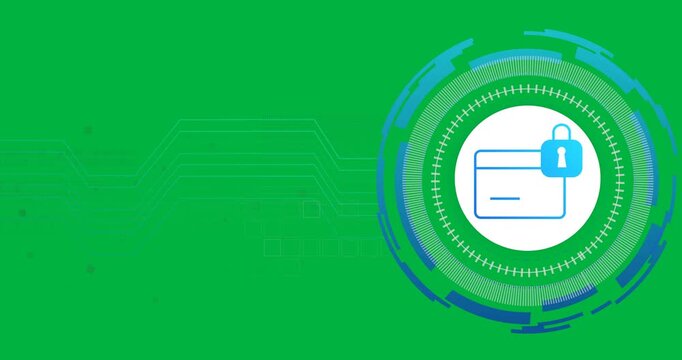Animation of scope scanning with padlock icon over transparent background