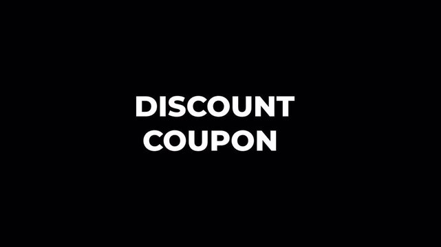 Discount coupon text on Transparent background promotional offer marketing campaign with alpha channel