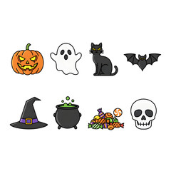 Fototapeta premium halloween icons set