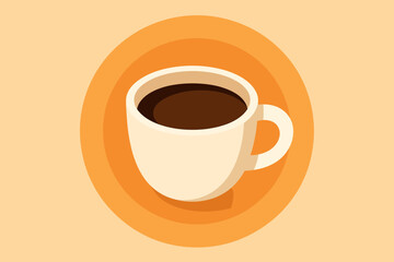 Obraz premium Single aroma illustration cup center coffee warmth symbolizing circular minimalist isolated background