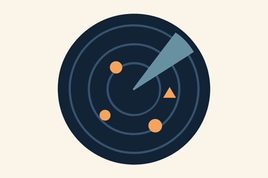 Design representing minimalist vector geometric screen shapes radar illustration signals circular simple
