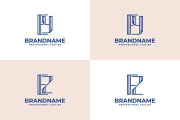 Letters EY EZ FY FZ Stripe Logo, for business with YE ZE YF ZF initials