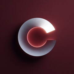 Abstract 3D letter C logo concept featuring a metallic texture and vibrant inner red glow on a dark background, representing technology or innovation.