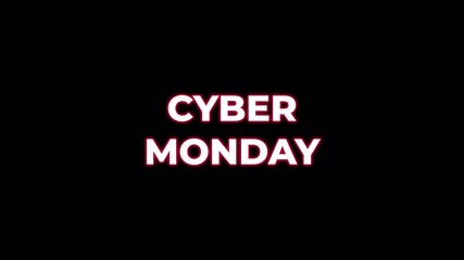Cyber Monday text on a Transparent background promotional sale event for online shopping and marketing campaigns with alpha channel - Powered by Adobe