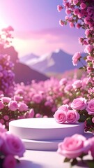 Podium in a Rose Garden