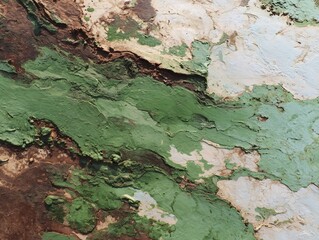 Abstract Texture Background with Green and Brown Layers and Rough Surface