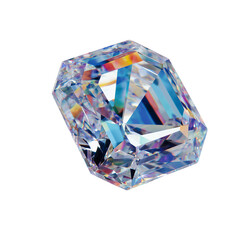 Blue faceted gemstone isolated