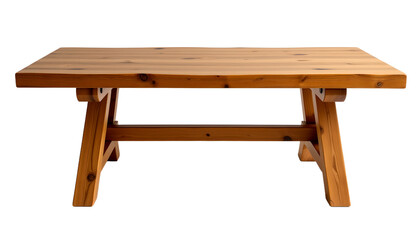 a solid wooden table showcasing its natural texture and craftsmanship, perfect for various purposes