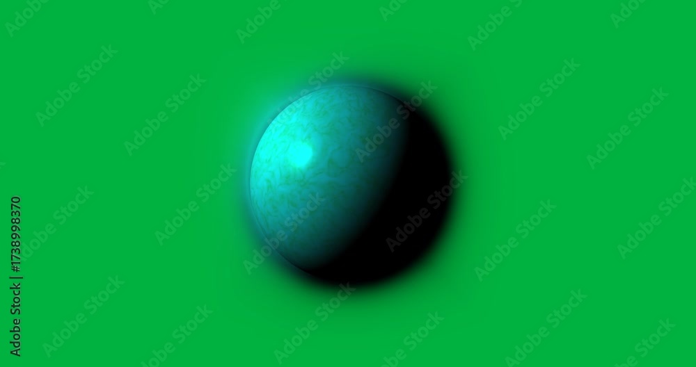 Wall mural animation of blue planet rotating on transparent background