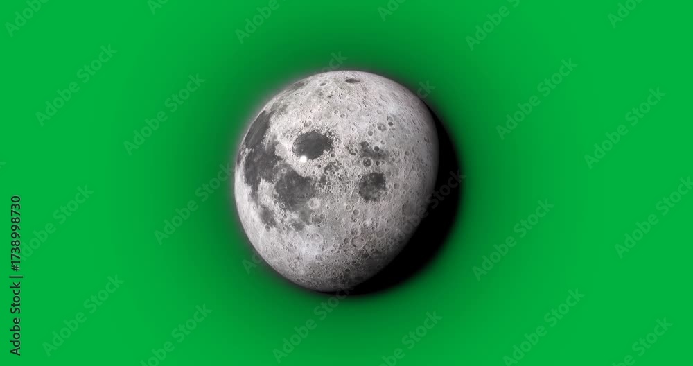 Wall mural animation of moon rotating on transparent background