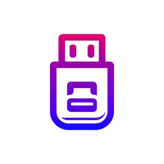 Obraz premium Usb flash drive icon with gradient effect against transparent background