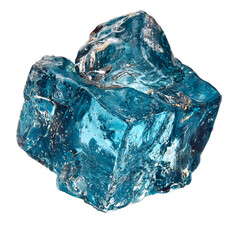 Fototapeta premium Vibrant blue crystal mineral isolated against a transparent background