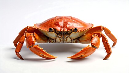 Orange crab on white background