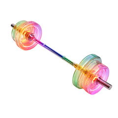 Vibrant transparent barbell illustration for fitness and exercise concepts