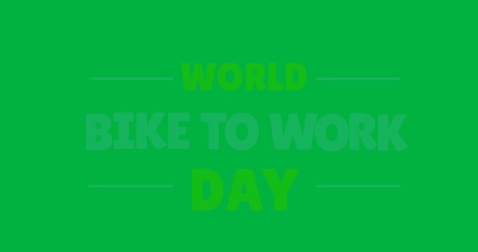 Animation of world bike to work day on transparent background