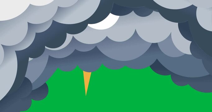 Animation of moving storm clouds illustration over transparent cloud
