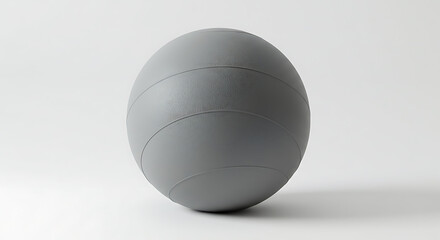 Isolated Gray Stability Ball for Fitness Training, Core Workouts, and Physical Therapy on a Clean White Background