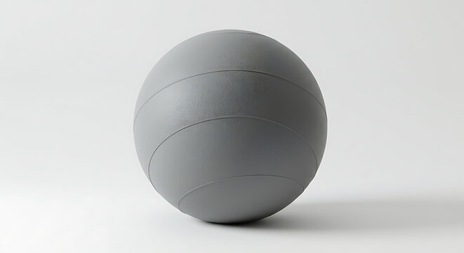 Isolated Gray Stability Ball for Fitness Training, Core Workouts, and Physical Therapy on a Clean White Background