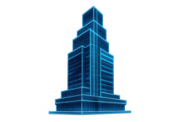 Building blueprint displaying futuristic architecture technology on transparent background