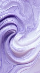 Abstract swirl pattern in soft lavender tones with smooth textures.