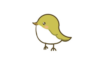 鳥　可愛い　イラスト　うぐいす　cute bird character 