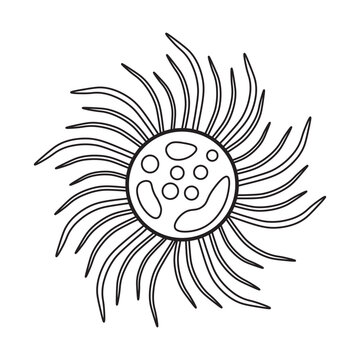 Actinophrys Protozoa line icon